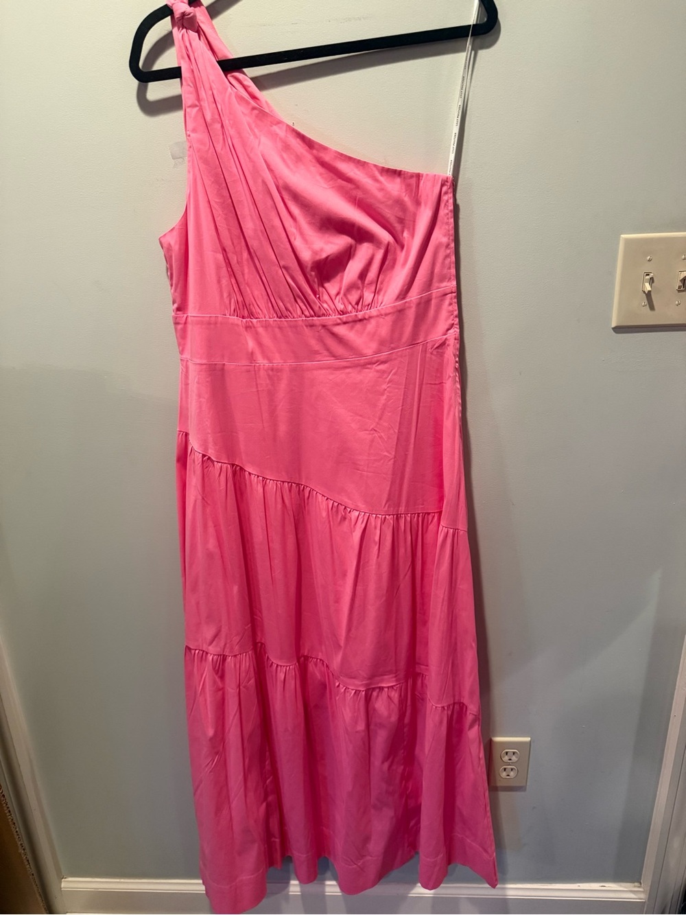 NWT Lilly Pulitzer One-Shoulder Hot Pink Tiered Maxi Dress